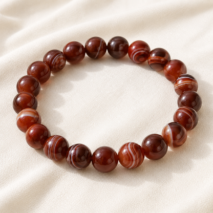 Natural Sulemani Agate & Red Sulemani Bracelet for Positive Energy