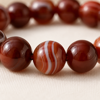 Natural Sulemani Agate & Red Sulemani Bracelet for Positive Energy