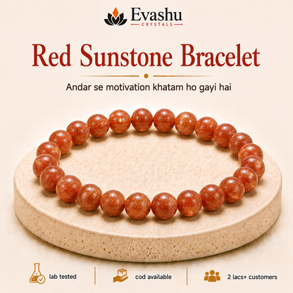 Natural Sunstone & Red Sunstone Bracelet for Confidence