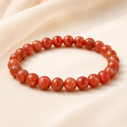 Natural Sunstone & Red Sunstone Bracelet for Confidence