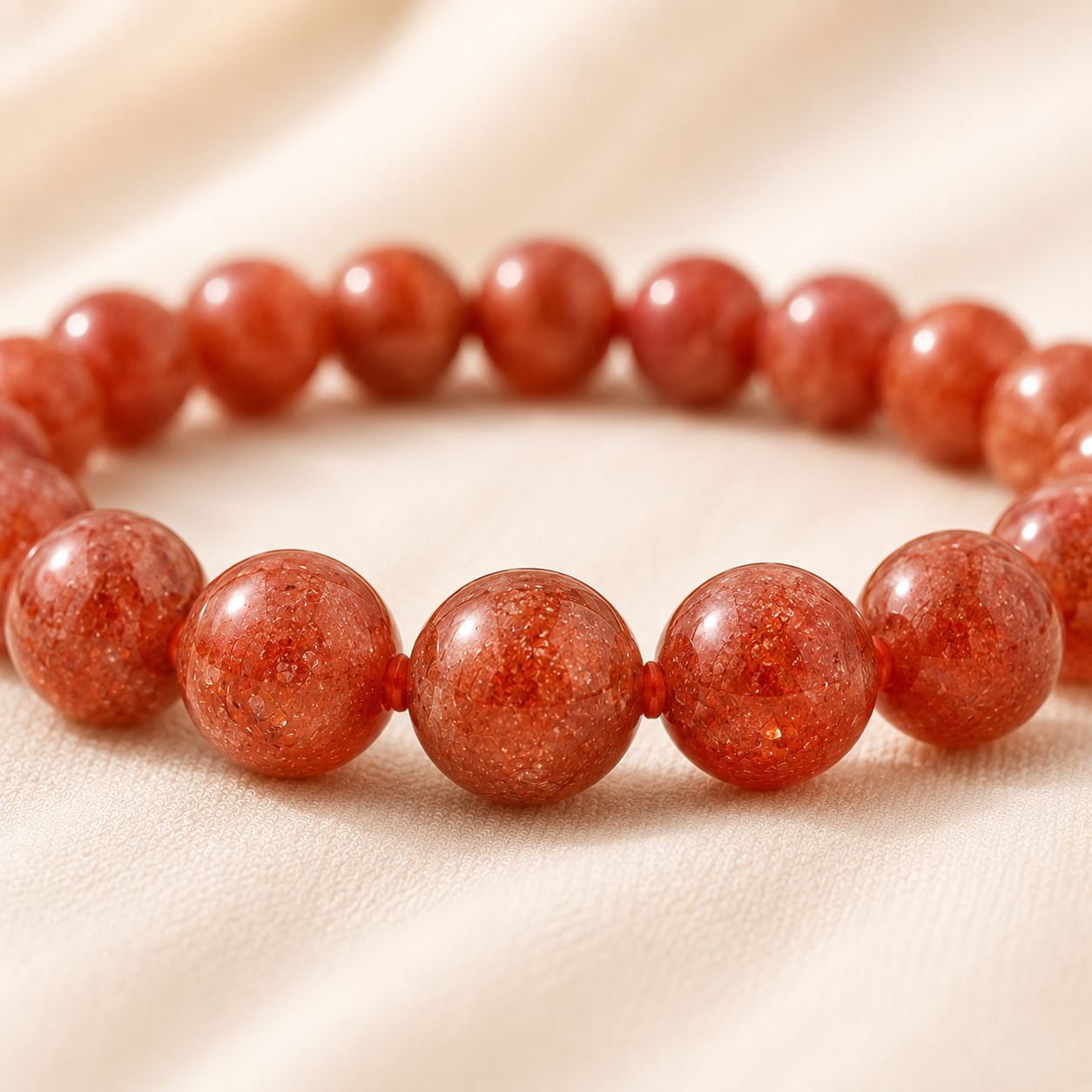 Natural Sunstone & Red Sunstone Bracelet for Confidence