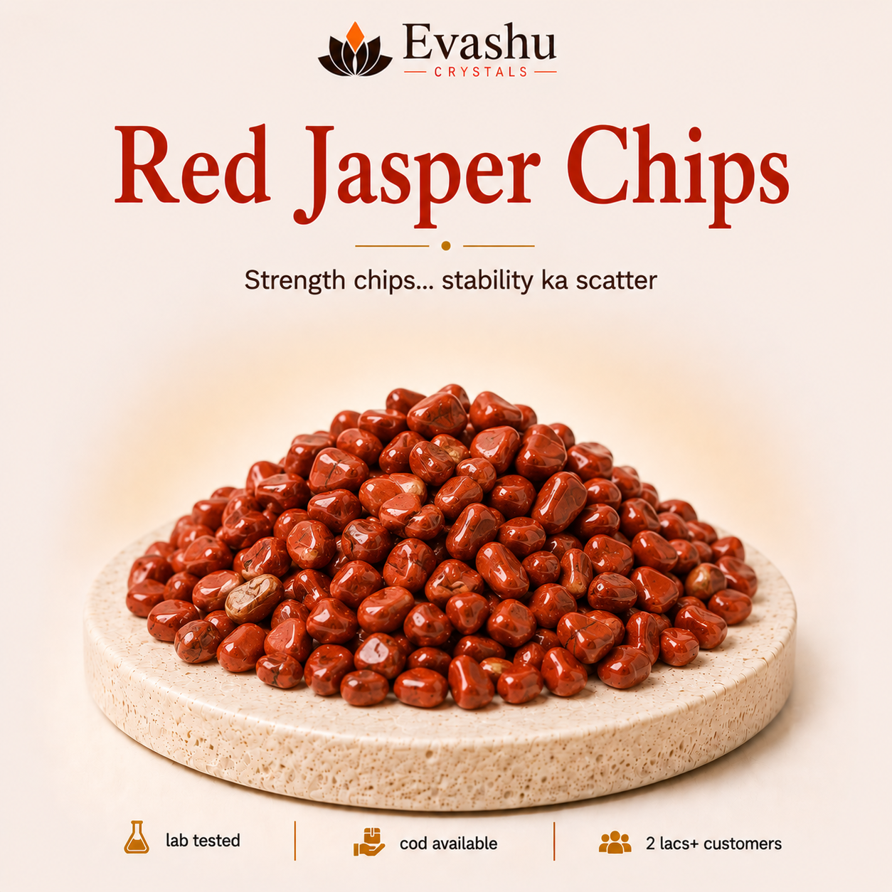 Natural Red Jasper Crystal Chips for Strength