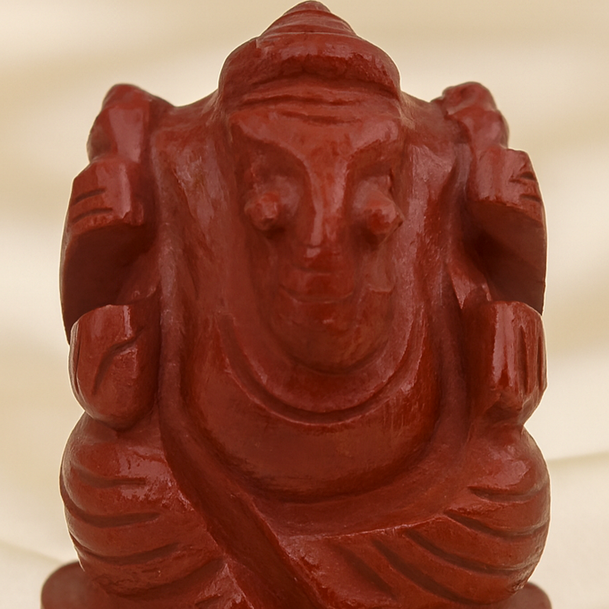 Natural Red Jasper Ganesh Ring for Strength