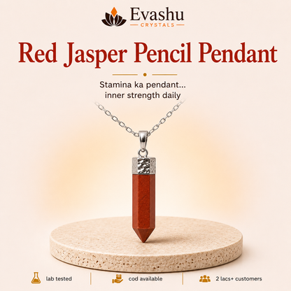 Natural Red Jasper Pencil Pendant for Strength
