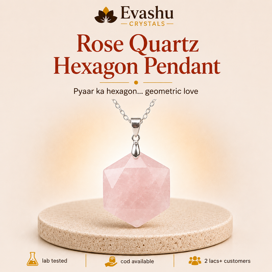 Natural Rose Quartz Hexagon Pendant for Love