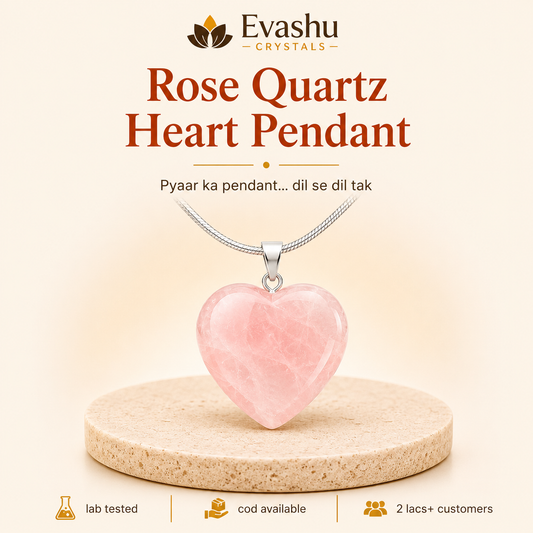 Natural Rose Quartz Heart Pendant for Self-Love