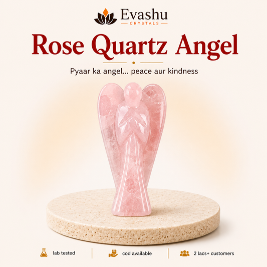 Natural Rose Quartz Angel Ring for Compassion