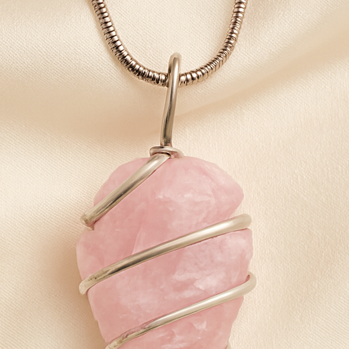 Natural Rose Quartz Arrowhead Pendant for Love