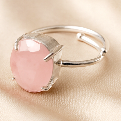 Natural Rose Quartz Ring for Love