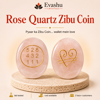 Natural Rose Quartz Zibu Coin for Love