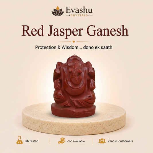 Natural Red Jasper Ganesh Ring for Strength