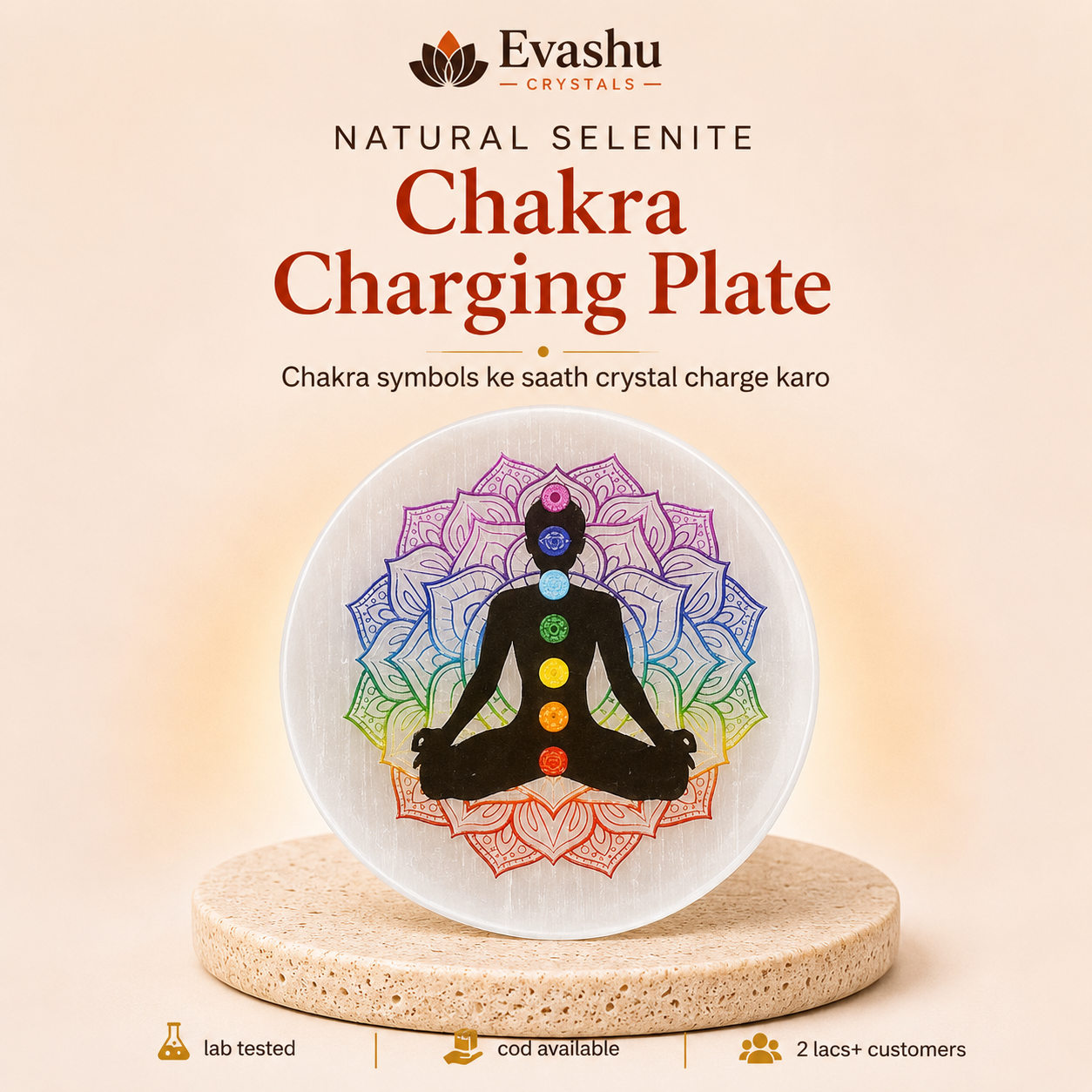 Natural Selenite Square Charging Plate for Purification
