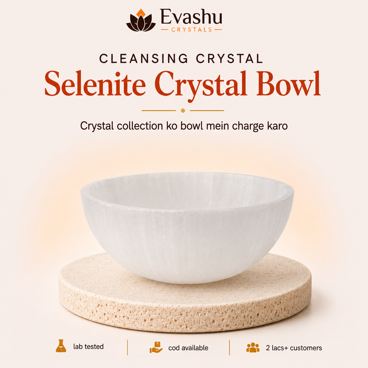 Natural Selenite Crystal Bowl for Cleansing