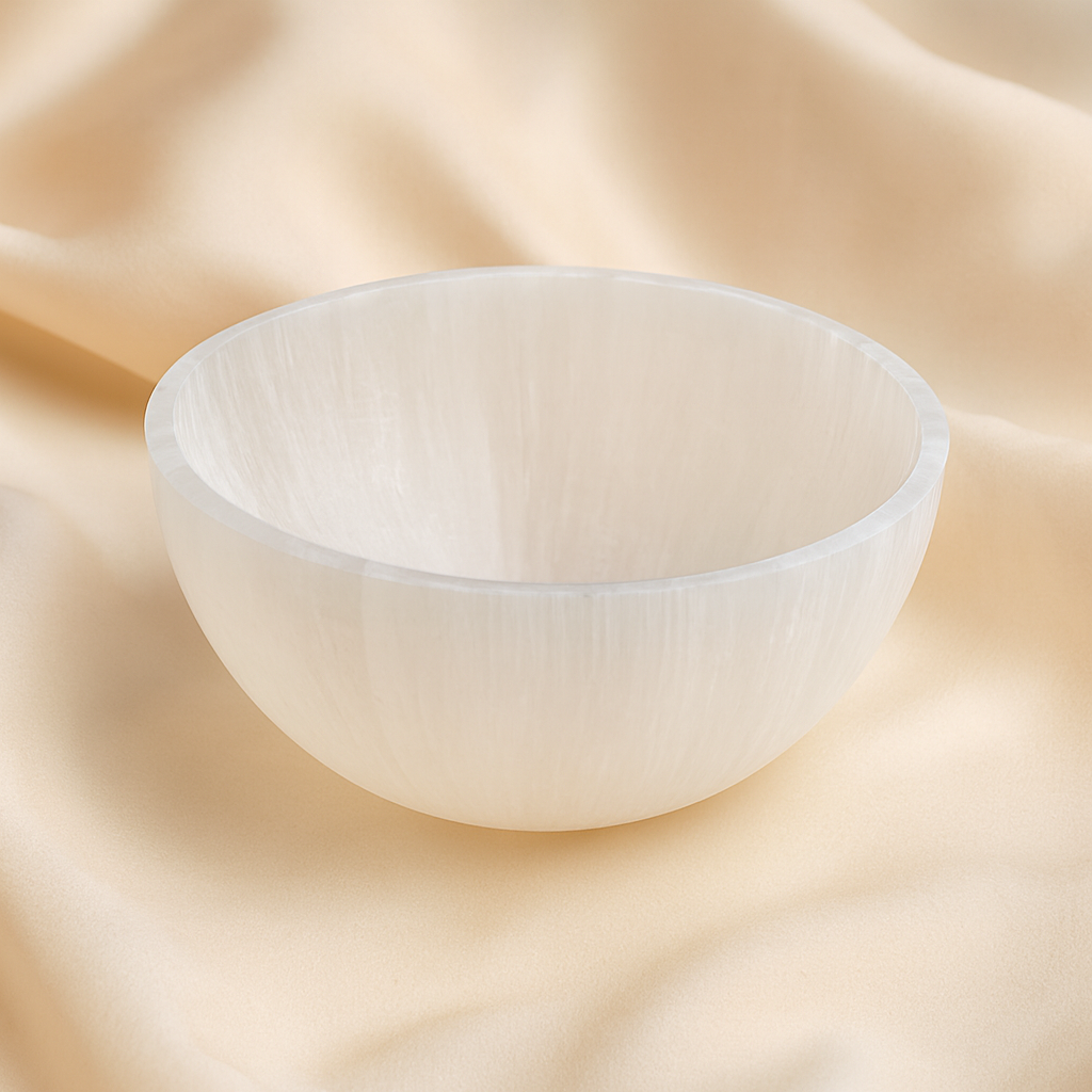Natural Selenite Crystal Bowl for Cleansing