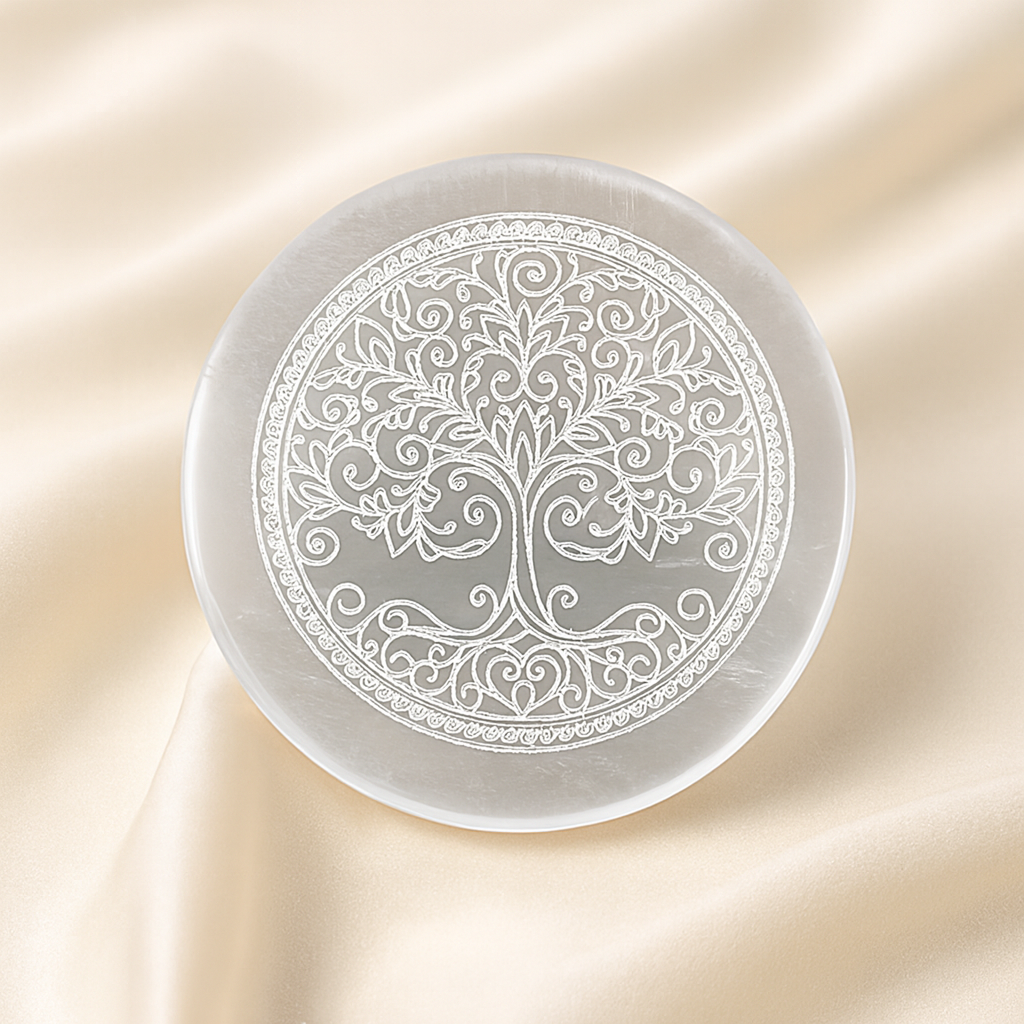 Natural Selenite Oval Charging Plate for Alignment