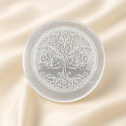 Natural Selenite Oval Charging Plate for Alignment