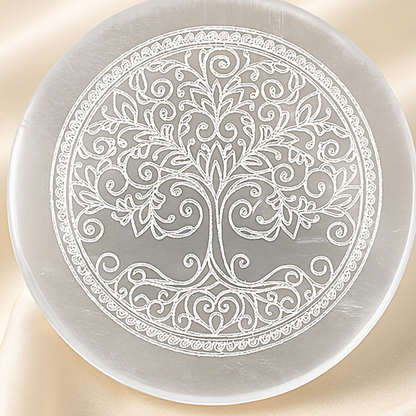 Natural Selenite Oval Charging Plate for Alignment