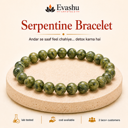 Natural Serpentine 8mm Bracelet for Renewal