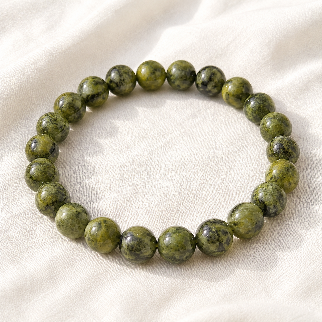 Natural Serpentine 8mm Bracelet for Renewal