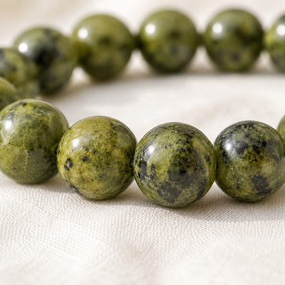 Natural Serpentine 8mm Bracelet for Renewal