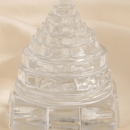 Natural Clear Quartz Sri Yantra Bead for Focus