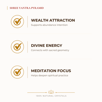 Natural Sri Yantra Pyramid for Abundance