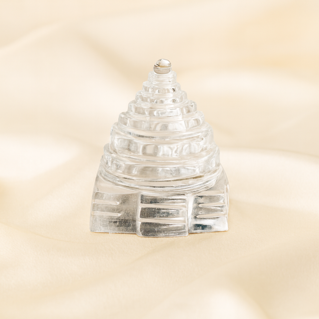 Natural Clear Quartz Sri Yantra Tortoise for Clarity