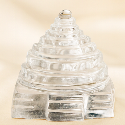 Natural Clear Quartz Sri Yantra Tortoise for Clarity