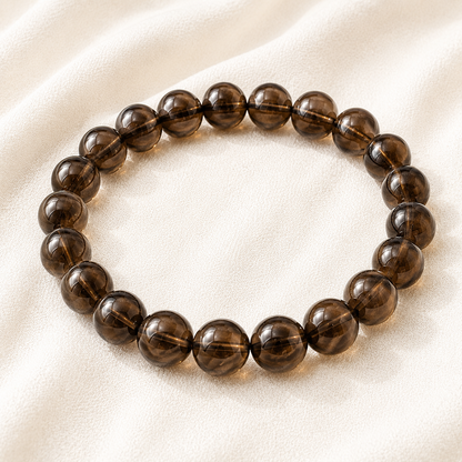Natural Smoky Quartz 8mm Bracelet for Grounding