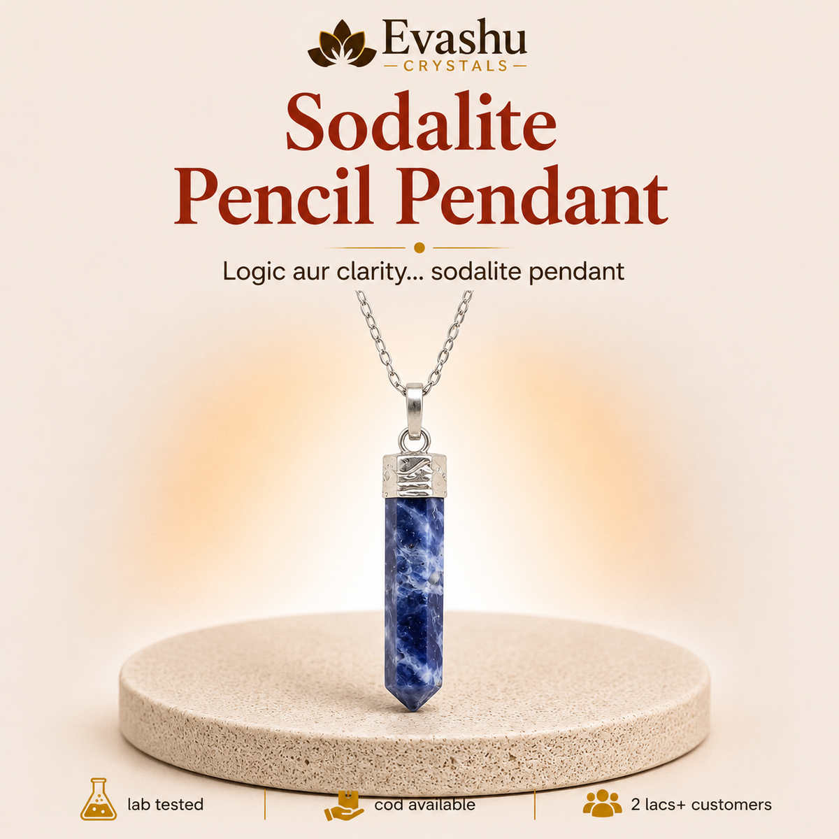 Sodalite pencil pendant — product image 1