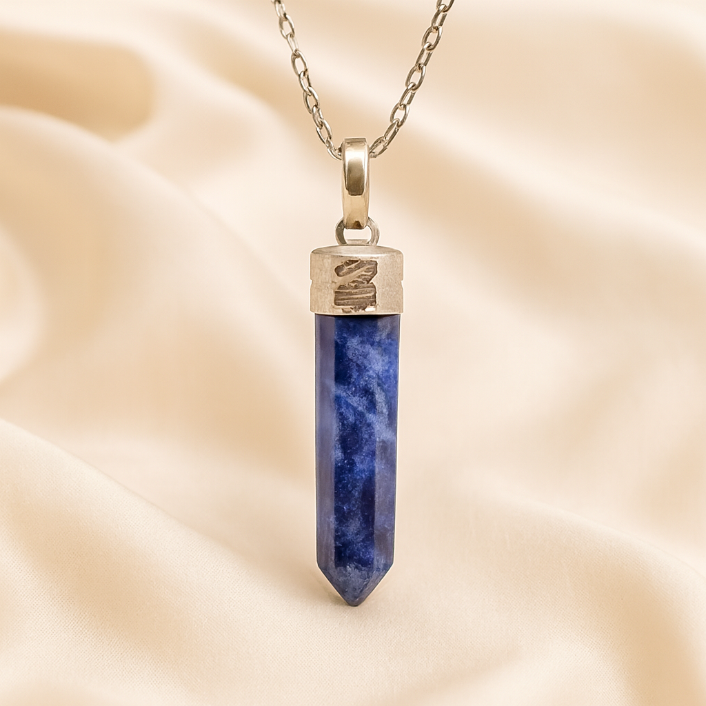 Natural Sodalite Pencil Pendant for Communication