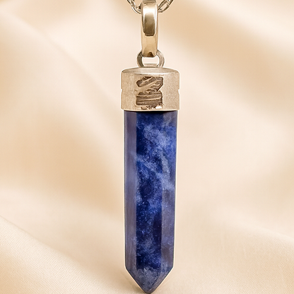 Natural Sodalite Pencil Pendant for Communication