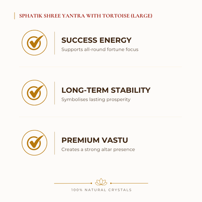 Sphatik Shree Yantra Tortoise - Image 2