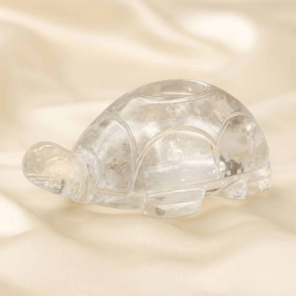 Natural Clear Quartz Tortoise for Energy Balance