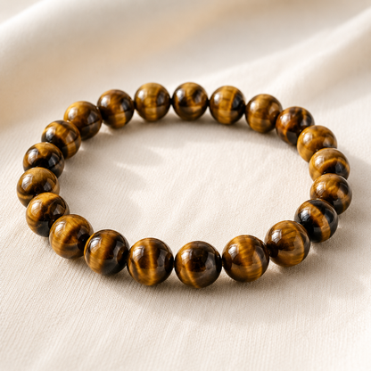 Natural Tiger Eye 8mm Bracelet for Focus