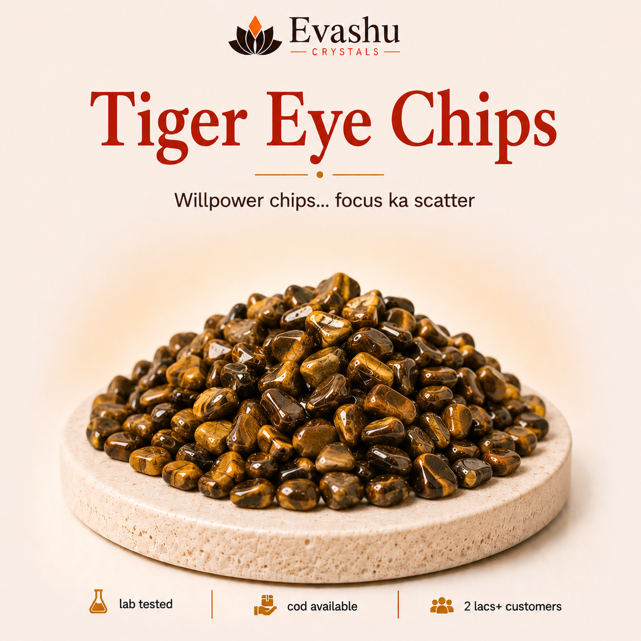 Natural Tiger Eye Crystal Chips for Focus