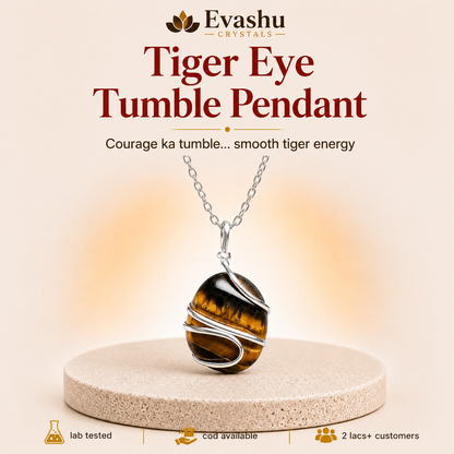 Natural Tiger Eye Tumble Pendant for Willpower