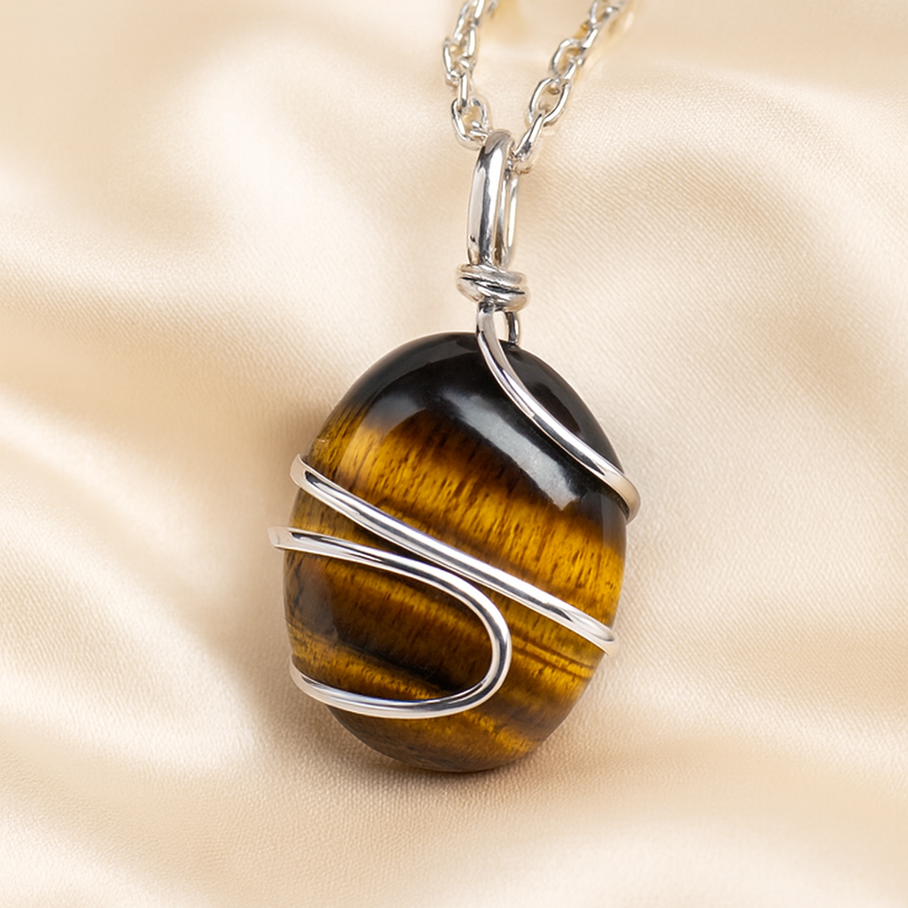 Natural Tiger Eye Tumble Pendant for Willpower