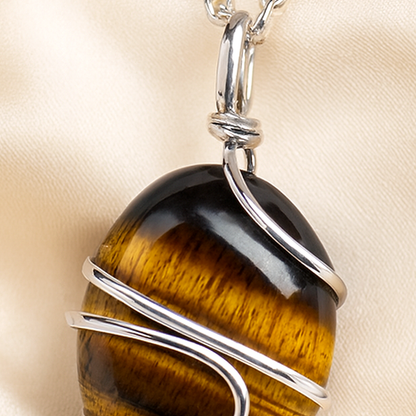 Natural Tiger Eye Tumble Pendant for Willpower