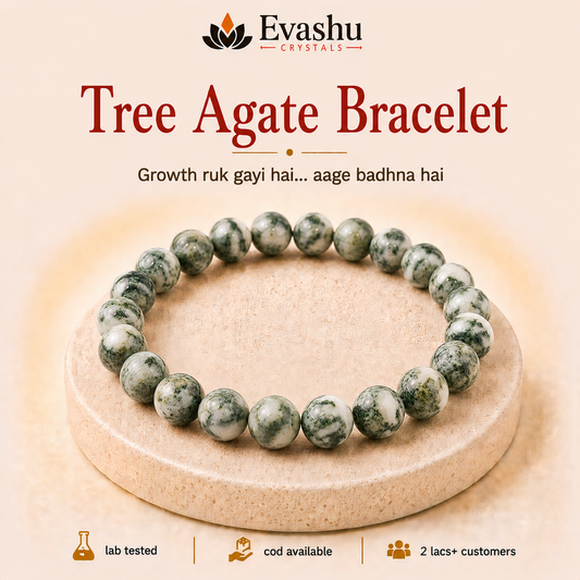 Natural Tree Agate 8mm Bracelet for Inner Calm