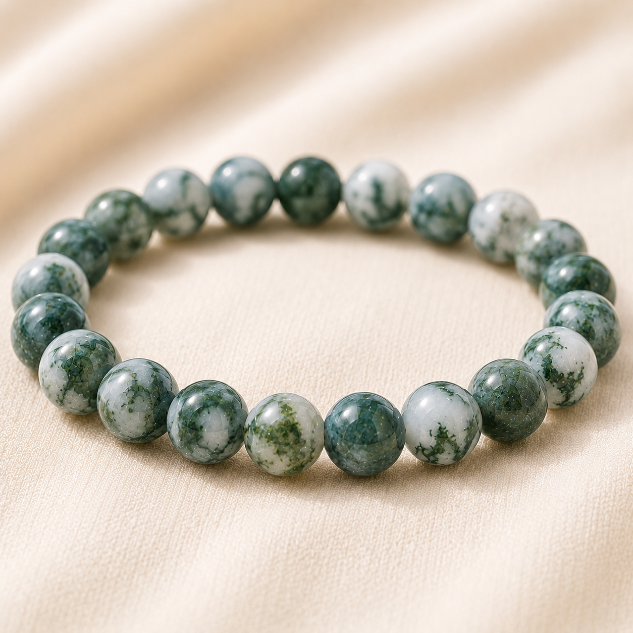 Natural Tree Agate 8mm Bracelet for Inner Calm