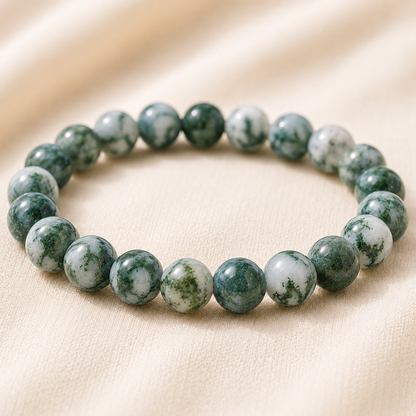 Natural Tree Agate 8mm Bracelet for Inner Calm