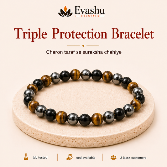 Black Obsidian, Tiger Eye & Evil Eye Bracelet for Grounding