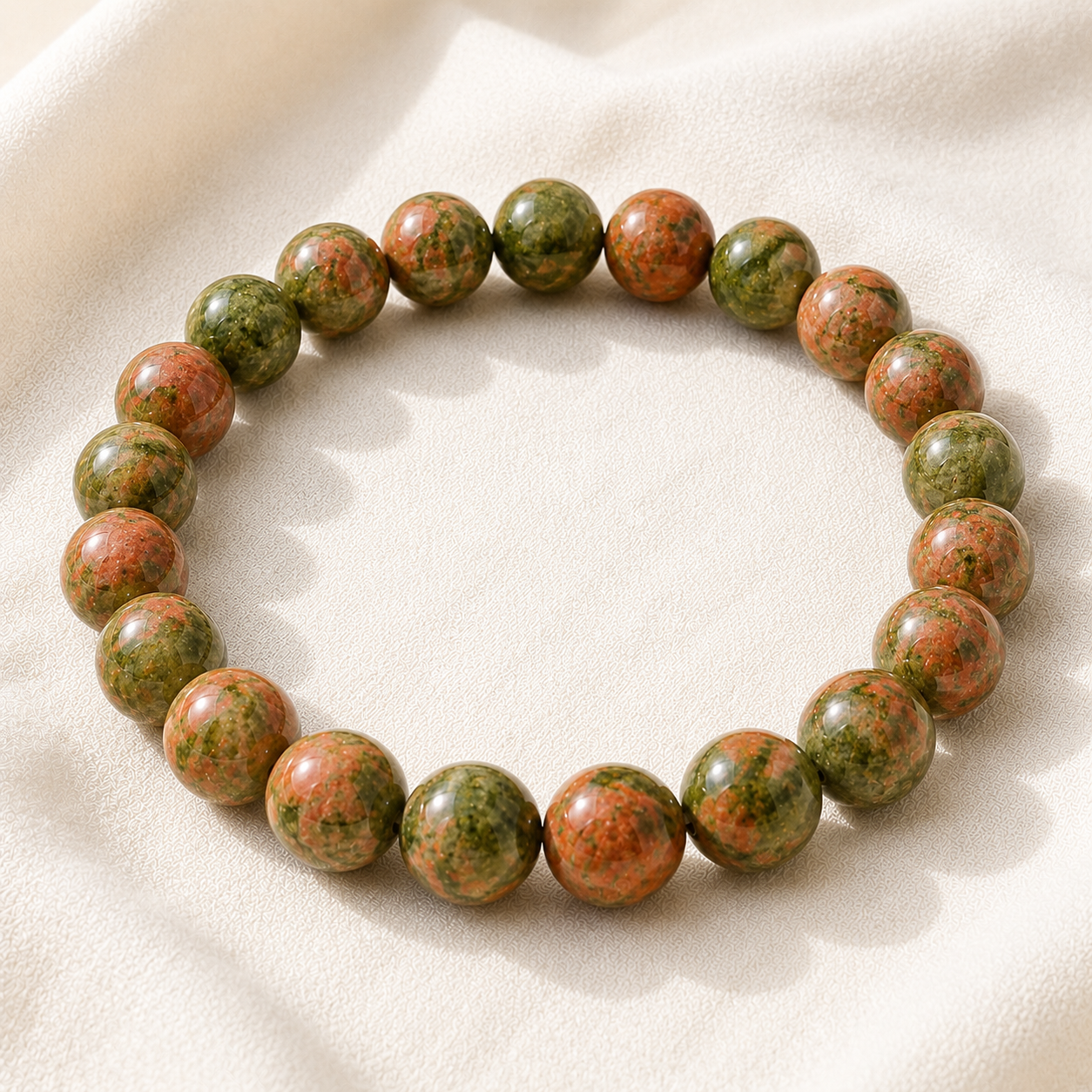 Natural Unakite 8mm Bracelet for Emotional Balance