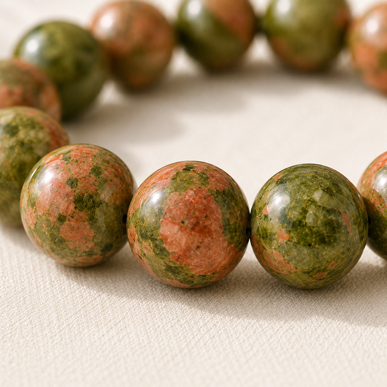Natural Unakite 8mm Bracelet for Emotional Balance