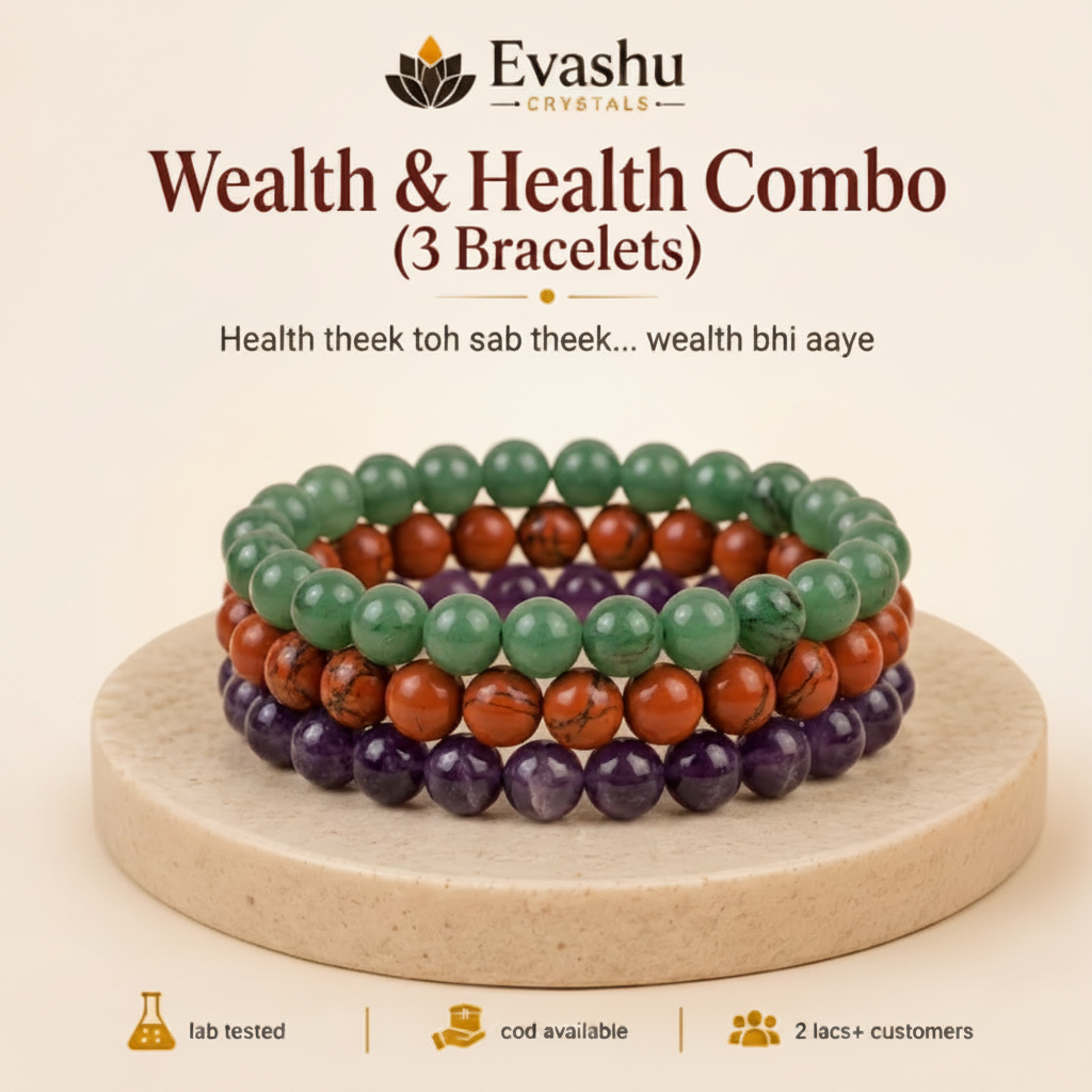 Green Aventurine, Red Jasper & Amethyst Bracelet Set for Growth