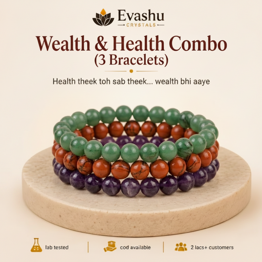 Green Aventurine, Red Jasper & Amethyst Bracelet Set for Growth