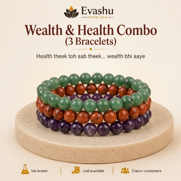 Green Aventurine, Red Jasper & Amethyst Bracelet Set for Growth