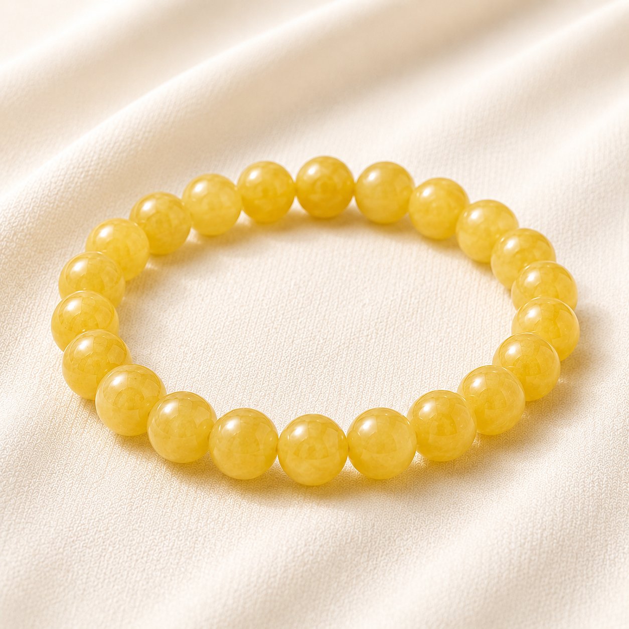 Natural Yellow Jade 8mm Bracelet for Joy