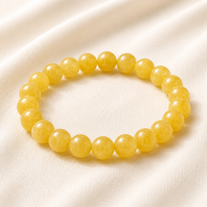 Natural Yellow Jade 8mm Bracelet for Joy